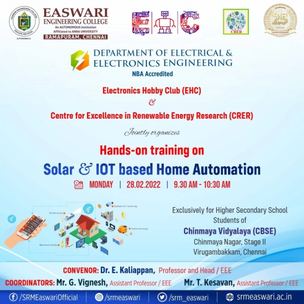 Hands-on Training Program on Solar & IOT based Home Automation