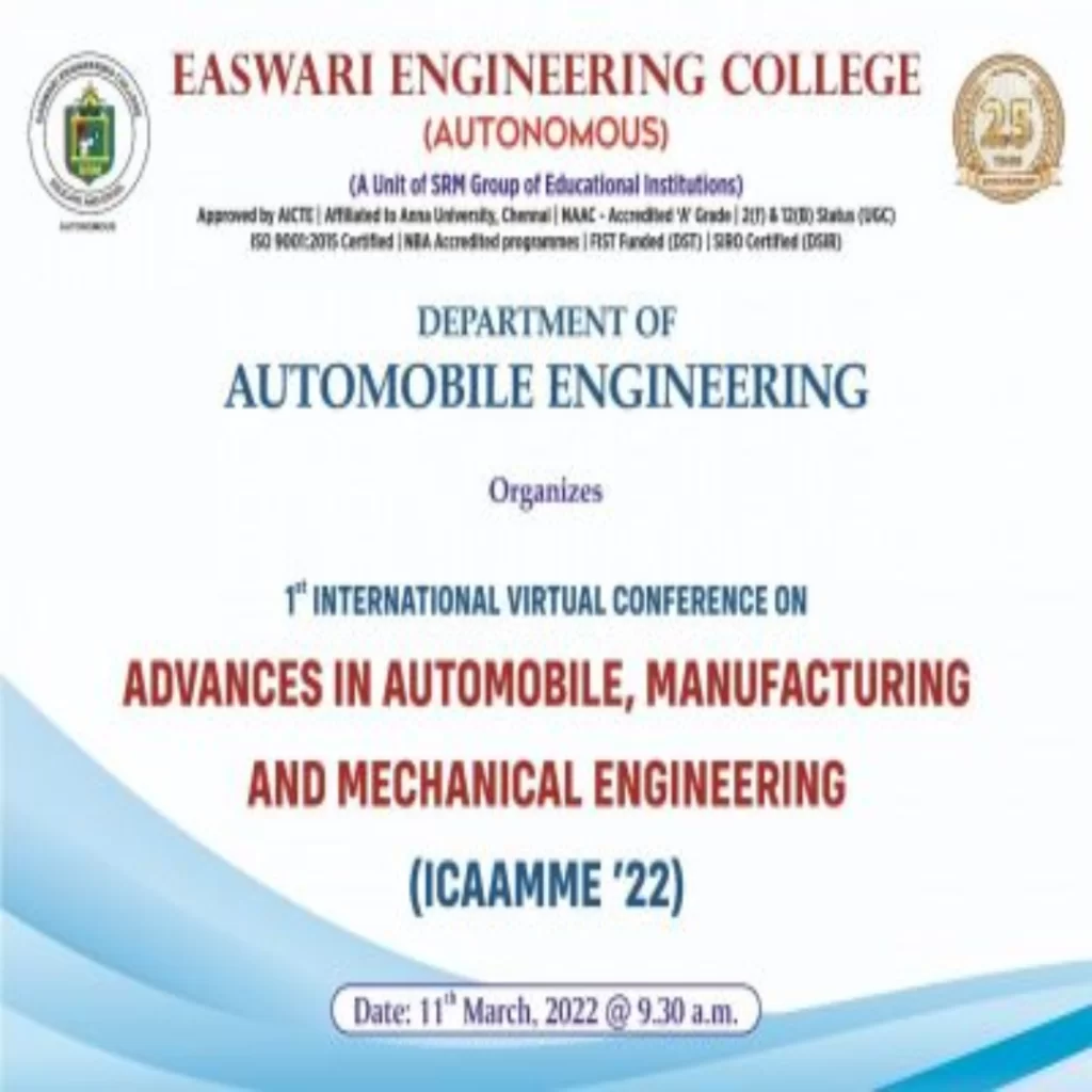1st International Virtual Conference Advance in Automobile,Manufacturing and Mechanical Engineering