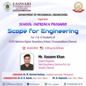 School Outreach Program on  Scope for Engineering