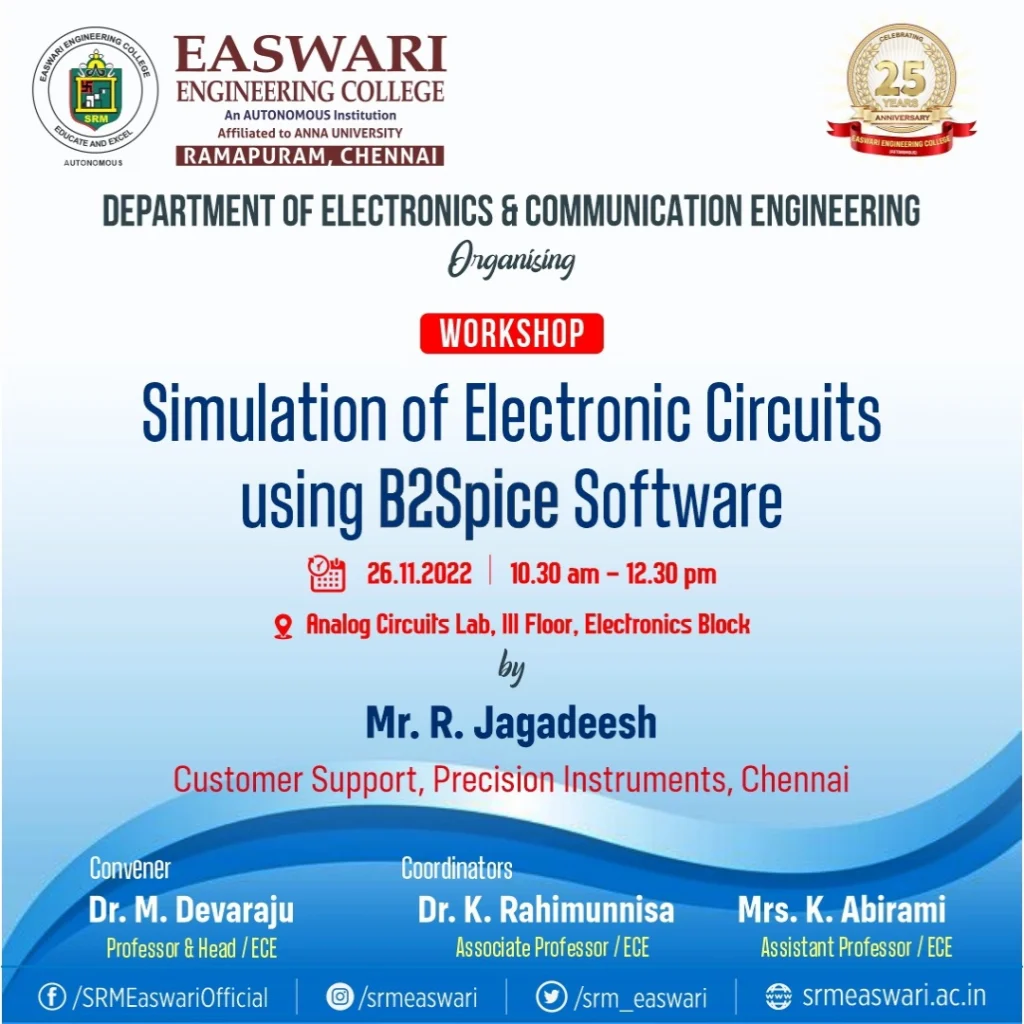 Simulation of Electronic Circuits using B2Spice Software