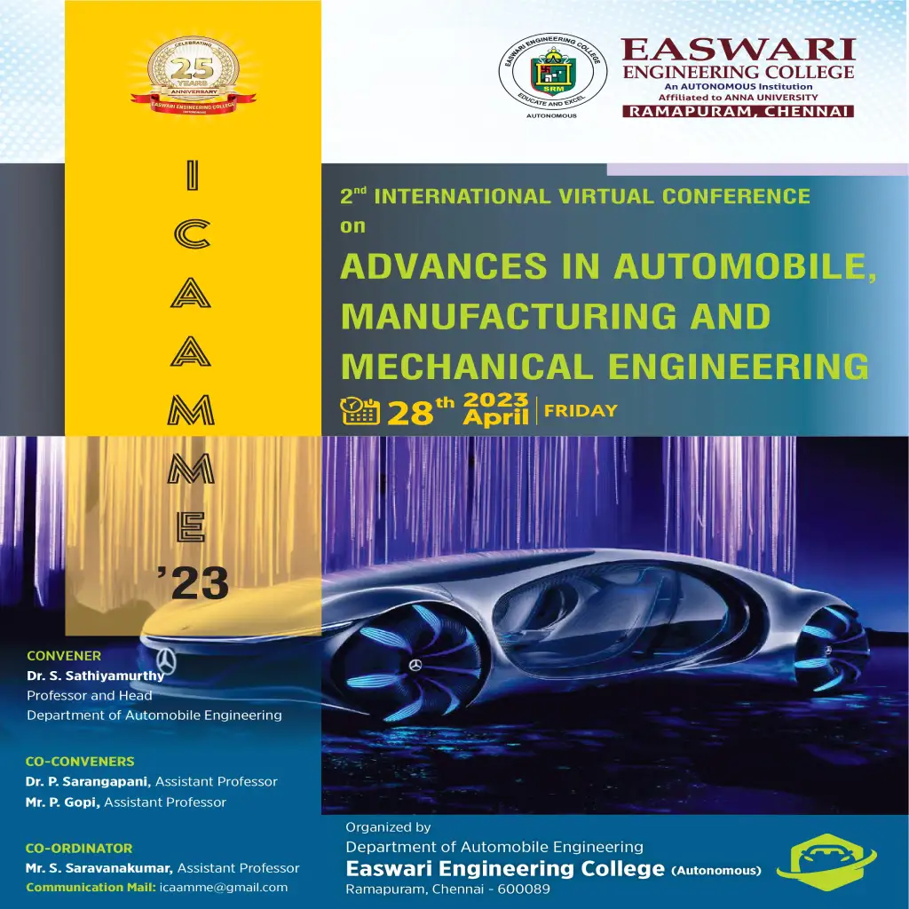 (ICAAMME’23) “ADVANCES IN AUTOMOBILE, MANUFACTURING AND MECHANICAL ENGINEERING”