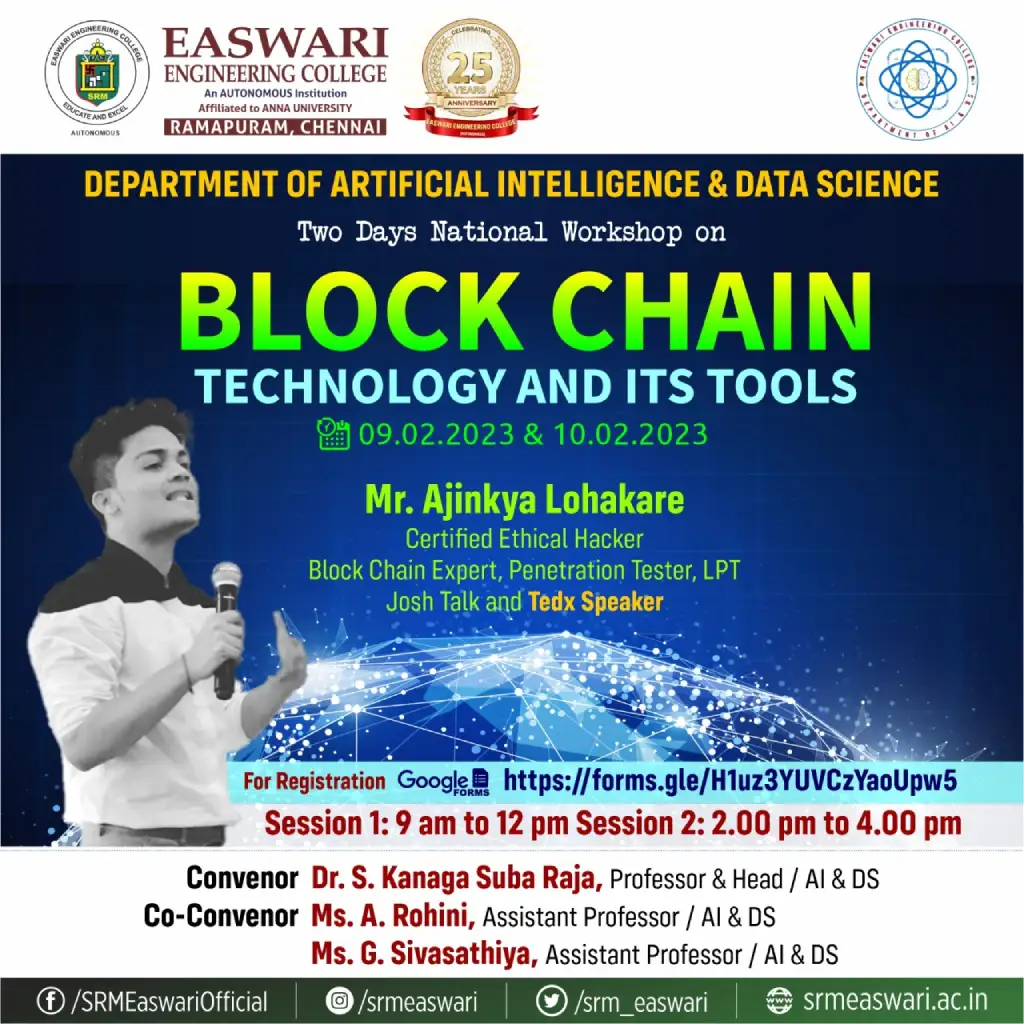 National Workshop on BlockChain Technology and its Tools