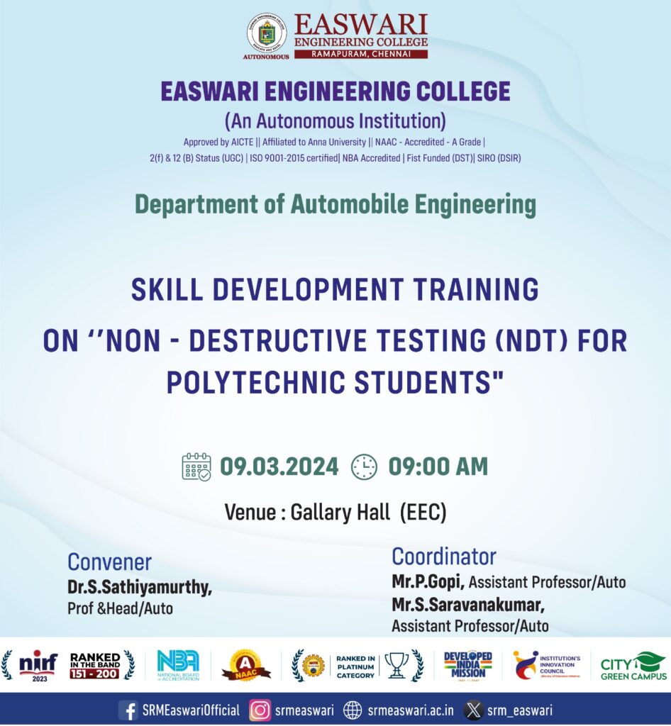 Skill Development Training  on Non-Destructive Testing (NDT) 