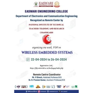 One week FDP on “Wireless Embedded Systems”