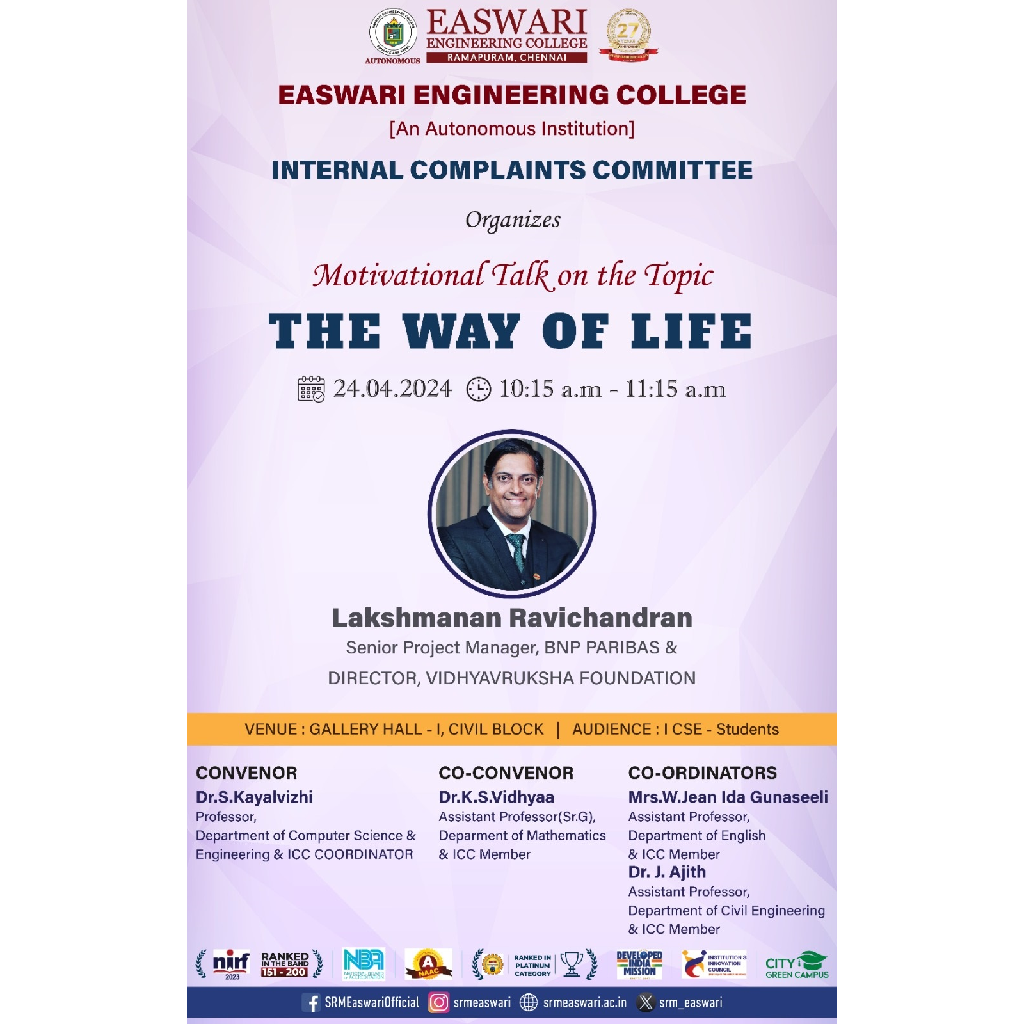 Motivational talk on the topic “The Way of Life”